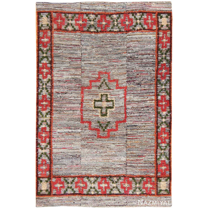Scandinavian One-of-a-Kind 6'4" X 9'4" Area Rug in Gray/Red
