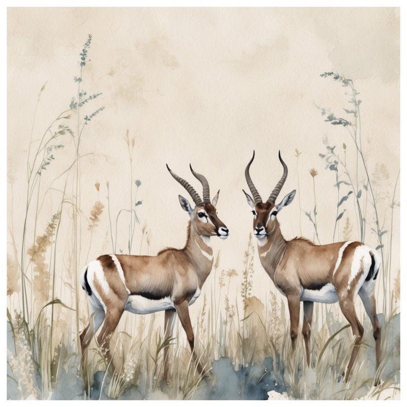 Édredon deux gazelles dans l'herbe, Très grand lit