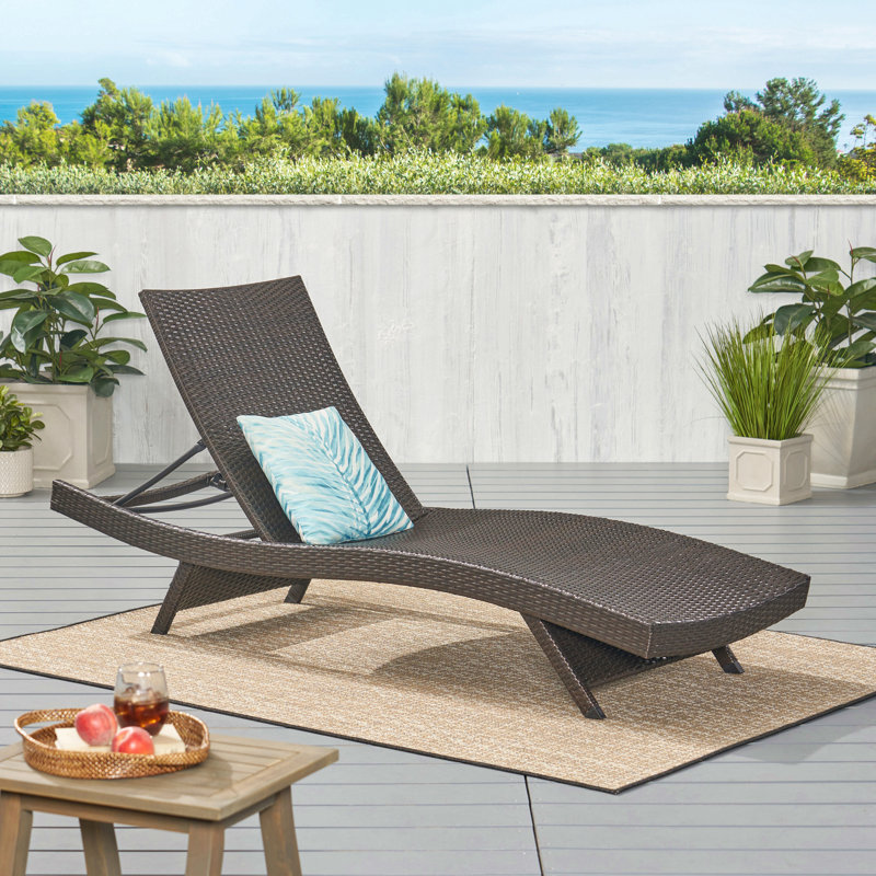 Chaise longue en osier Salem, Brun