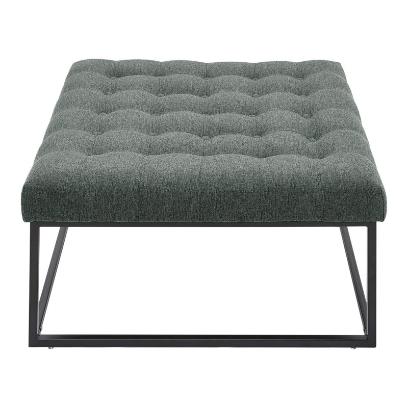84cm Wide Tufted Square Standard Ottoman, Grey