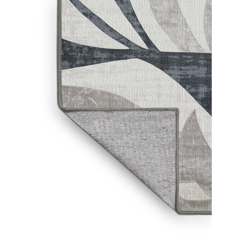 Tapis gris lavable à la machine, Rectangle 5 pi x 7 pi
