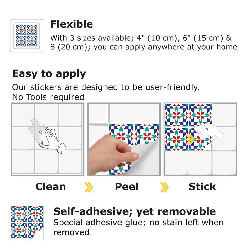 Amius 50.8cm W x 50.8cm L Vinyl Peel and Stick Mosaic Tile
