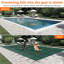 Housse de sécurité pour piscine creusée rectangulaire 20 x 40 pi, housses de piscine d'hiver en filet vert très dense avec outils d'installation, protection contre les feuilles et les débris, aide à prévenir les accidents, s'adapte aux piscines rectangulaires
