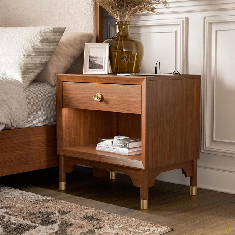 Mobilier de chambre de style Mid-Century moderne 1pc, Noyer