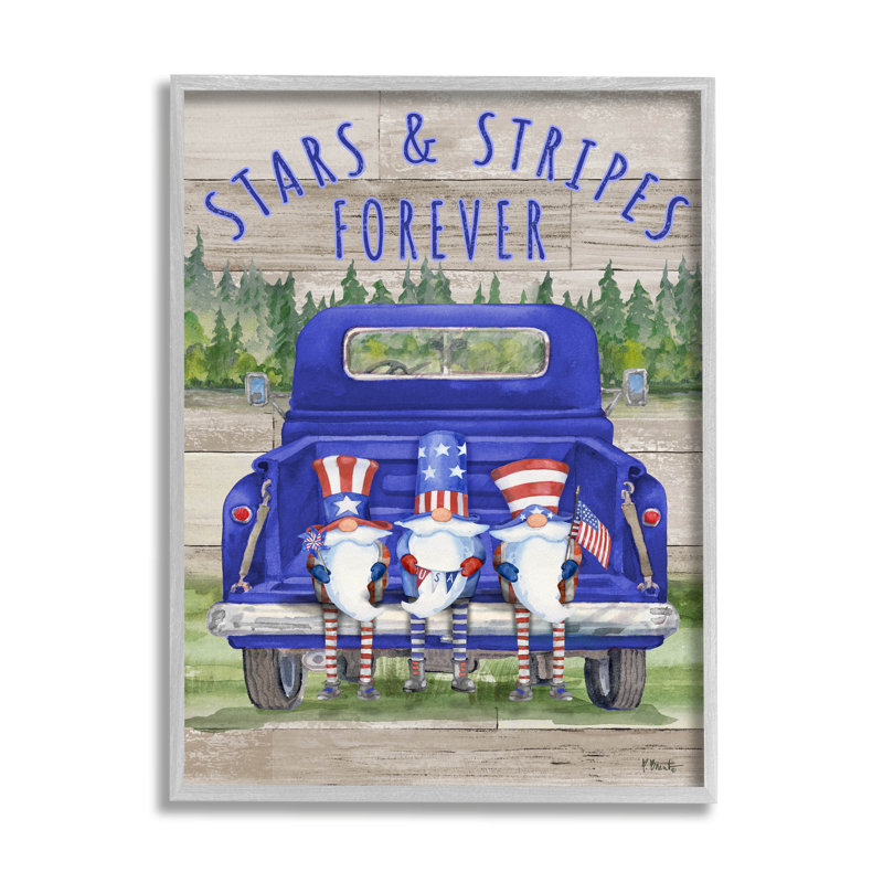 Stars & Stripes Forever at-103, H 14 po x l 11 po x P 1,5 po, Estampe numérique Farmhouse