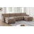 Modular Sectional Sofa, L-Shape With Extra-Wide Seat Cushion, USB And Type-C Charger, Petal Armrest Design, High Density Foam, Free Movement Ottoman, Wood Frame, Chenille, 4 Seat-1895785950