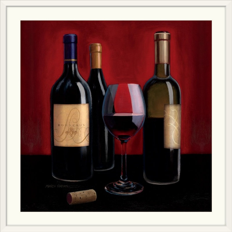 « square ii » par marco fabiano, reproduction d’art Grand Reserve, H 38 po x l 38 po x P 1 po, Cadre blanc