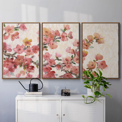 «Cherry Blossom Composition II», impression sur toile flottante 3 pièces