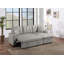 Light Grey Faux Leather Convertible Sectional Sofa Pull Out Bed Couch Storage Chaise Tufted Reversible 2Pc Sectional Living Room