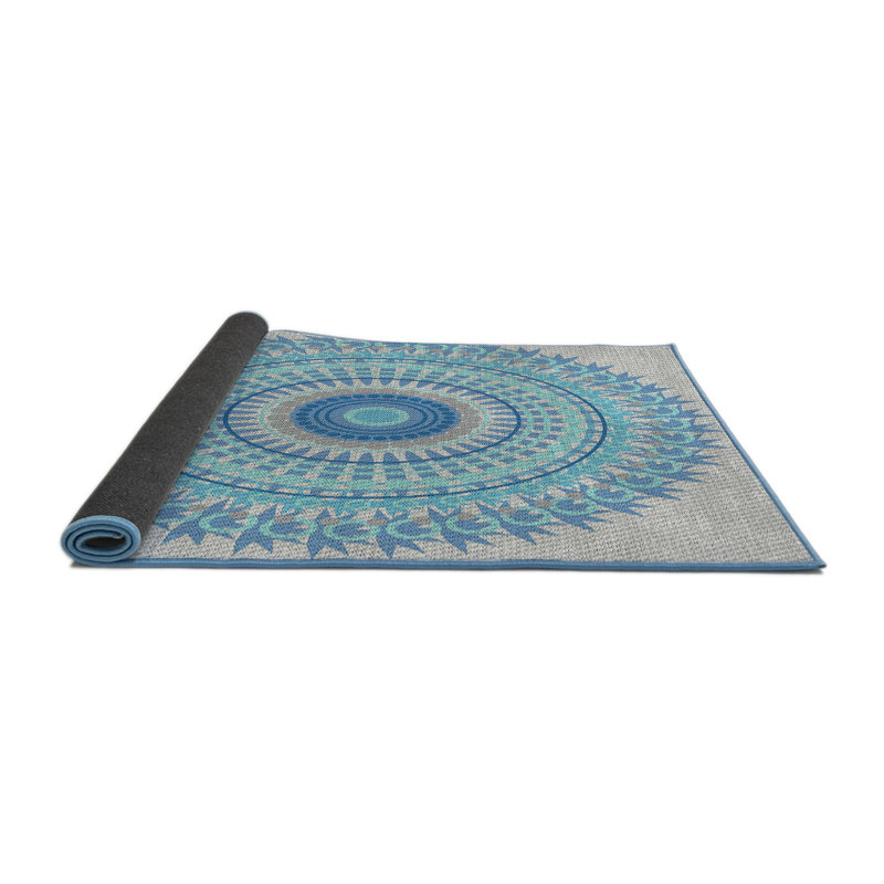 Tapis bleu marine / gris Power Loom, Rond 3 pi