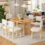 Ensemble de table de salle à manger en bois pour 6 personnes avec chaises rembourrées Farmhouse