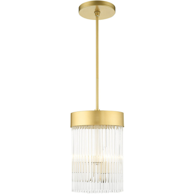 Lustre cylindrique à 3 lumières DEL, Doré clair