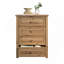 Commode 4 tiroirs, finition chêne blanc