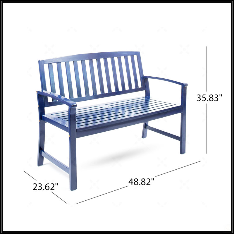 Farmhouse Wood Bench, Blue