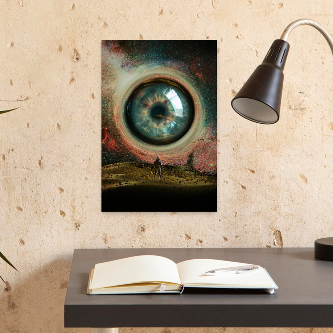 Astronaut Meets Cosmic Eye Surreal Abstract Contemporary Iris Landscape Nature Wall Art Print