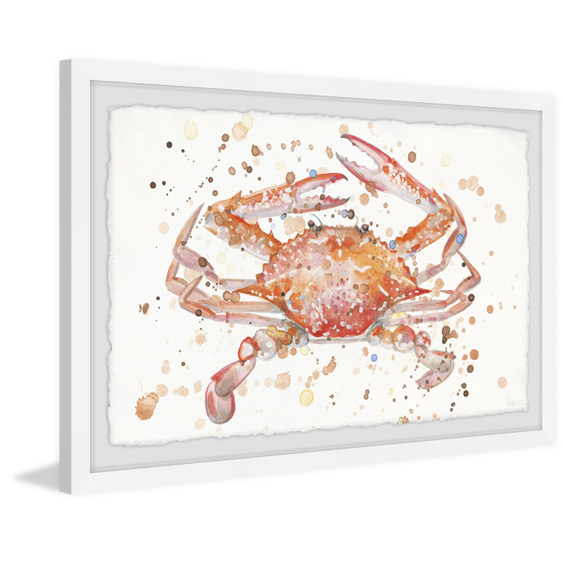 Crab Splash by Parvez Taj - 1 Piece Single Picture Frame Wall Art, 38cm H x 45cm W
