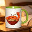 A Single Cartoon Crab And Ramen-Themed Ceramic Coffee Mug, Perfect for Tea, Milk, Or Water.