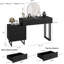 Vanity Desk with Mirror and Lights, Small Makeup Vanity with 5 Drawers, Modern Makeup Vanity Organizer with 3 Colour Lights-802170019