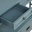 Console avec 4 tiroirs et 1 tablette bleue, tablette de style vintage en pin massif, bleue -