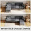 Canapé modulaire avec méridienne interchangeable gris foncé