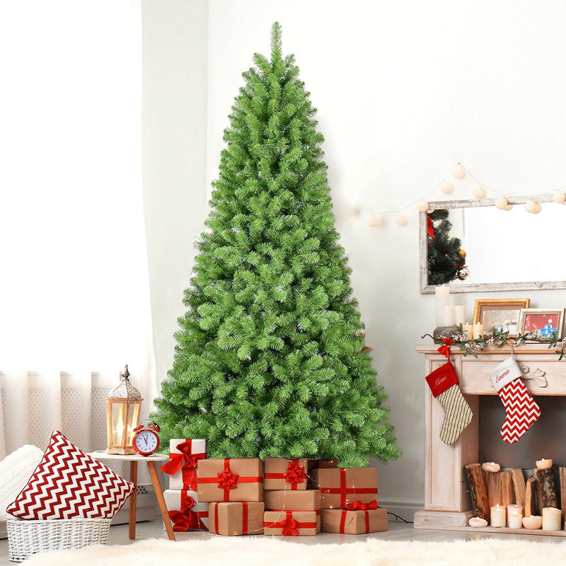 Arbre de Noël 6 pi avec fil mémoire, arbre en PVC artificiel articulé à 760 pointes, arbre de Noël vert facile à installer pour la décoration des Fêtes