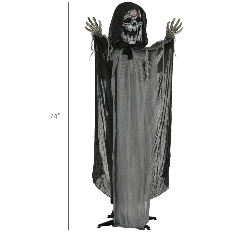 Décorations, sorcière squelette, accessoire animé animatronique avec son et mouvement, illumine les yeux, la commode, le cri, la figurine chaîne sonore