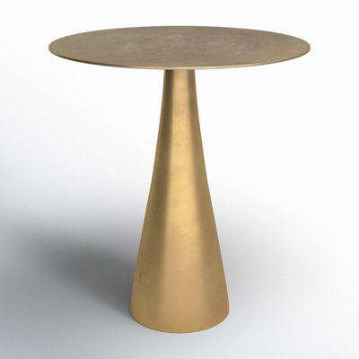 Chic Round Accent Table, Inviting Antique Gold Finish, Perfect for Living Room, 18" – Enhancing Interior Decor Elegance