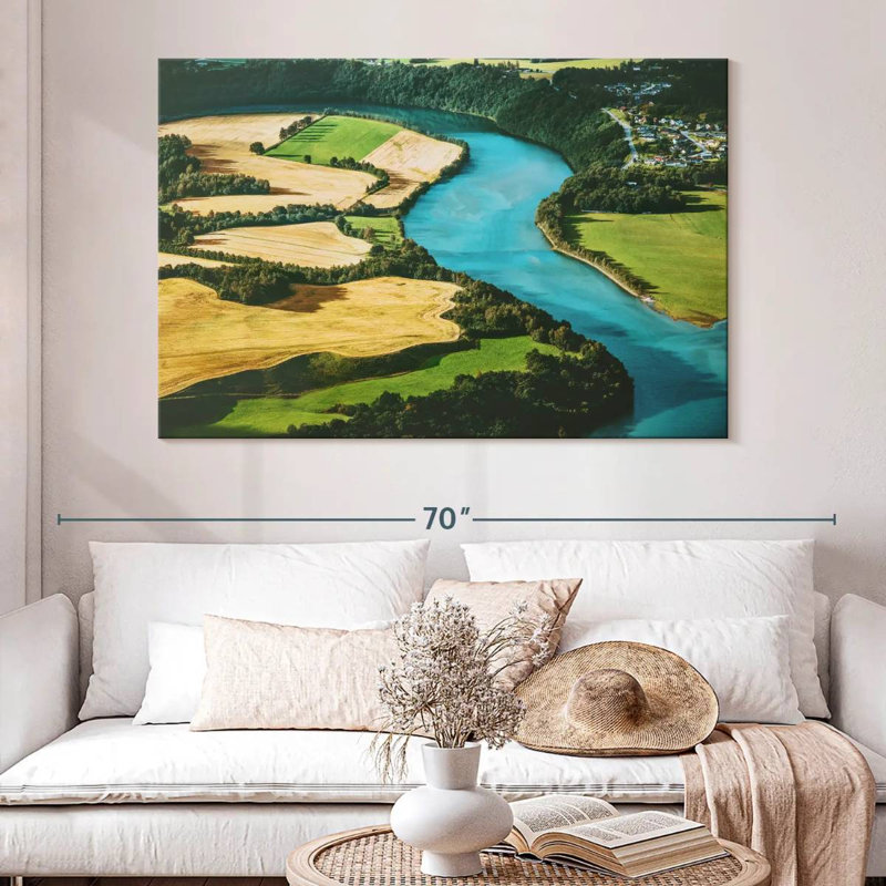 Paysage de ferme Alvord en Norvège, H 34 po x l 51 po