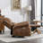 Maxwellton 38" Wide Top Faux Leather Power Standard Recliner Chair Brass Nail Decoration Massage Heating with USB Port-2132273621