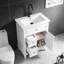 Meuble-lavabo autoportant 24 po blanc avec lavabo en céramique, tiroir ajustable et rangement fermé-1840400421