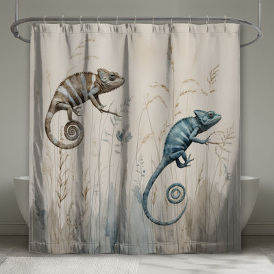 Rideaux de douche rayés en caméléon