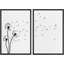 «Black and White Dandelion Minimalist Botanical Decor», reproduction d'art sur toile encadrée 2 pièces-98554415-98554418