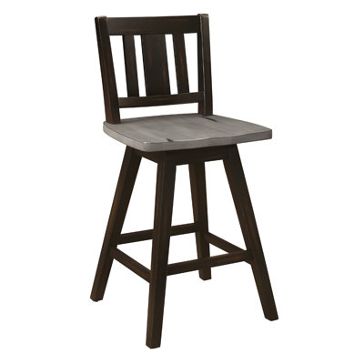 Ati Swivel Counter Height Chair Set Of 2, Slatted