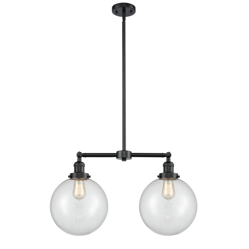 Lustre unique à 2 lumières Clermont, Bronze huilé, Ampoule non incluse