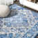 Lathan Bohemian FLAIR Boho Vintage Medallion Cream/Blue Rug