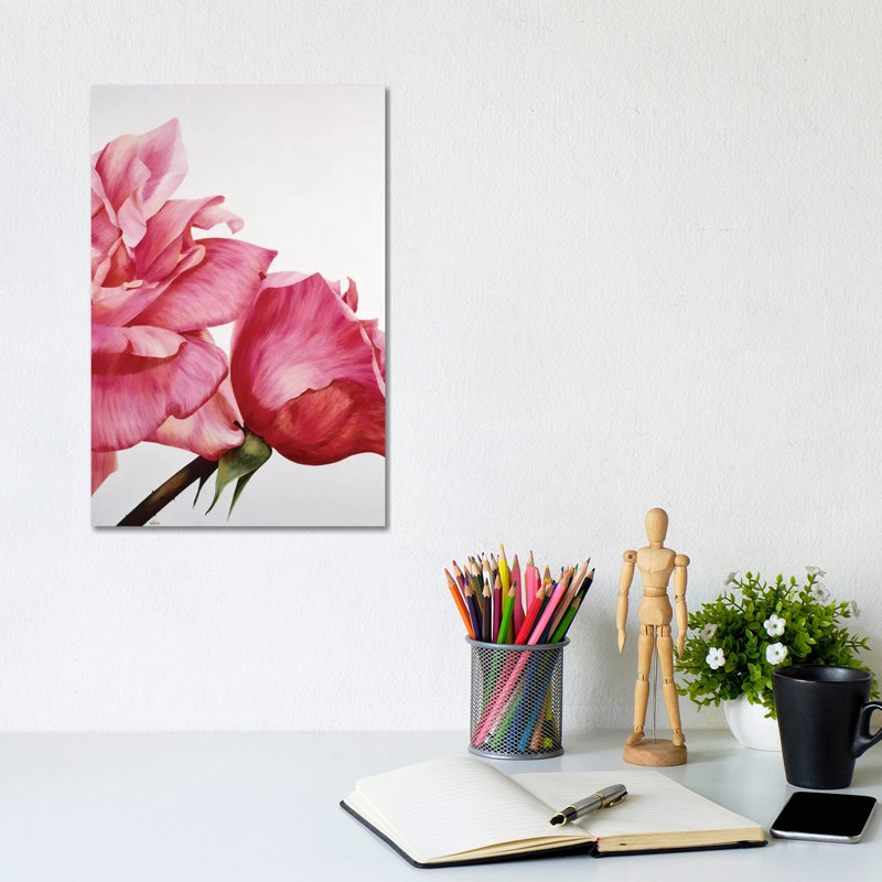 Pink Twin II by Yvonne Poelstra-Holzhaus - Wrapped Canvas Painting, 30.48cm H x 20.32cm W x 1.91cm D