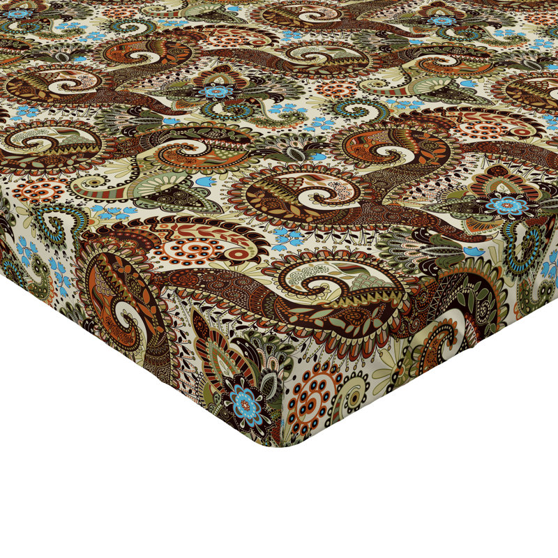 Ensemble de 2 draps-housse dégradés Ambesonne bleu sarcelle très clair bleu pâle et blanc, Drap-housse pour grand lit