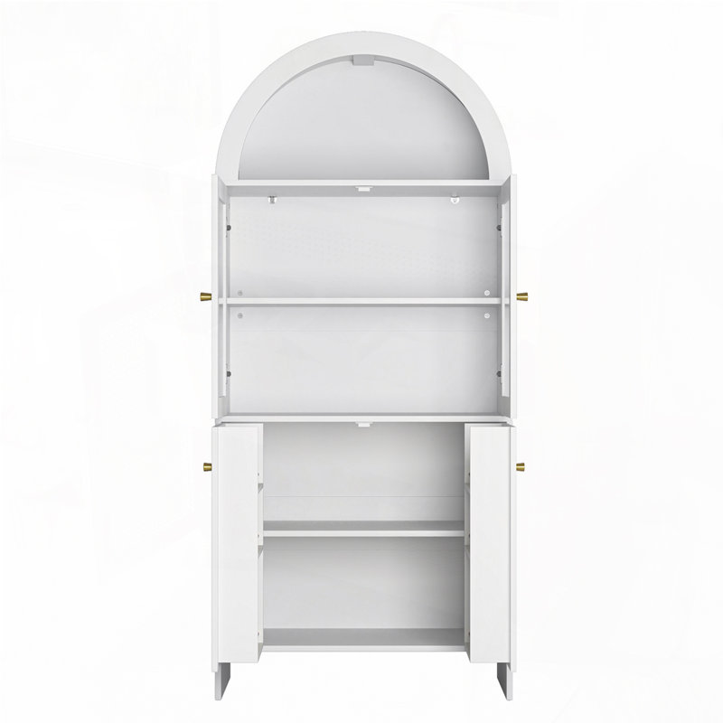 Armoire de rangement Arch avec éclairage DEL, Blanc
