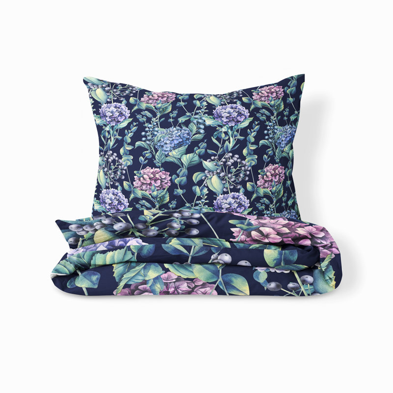 Floral Duvet Cover, King Duvet Cover + 2 King Shams