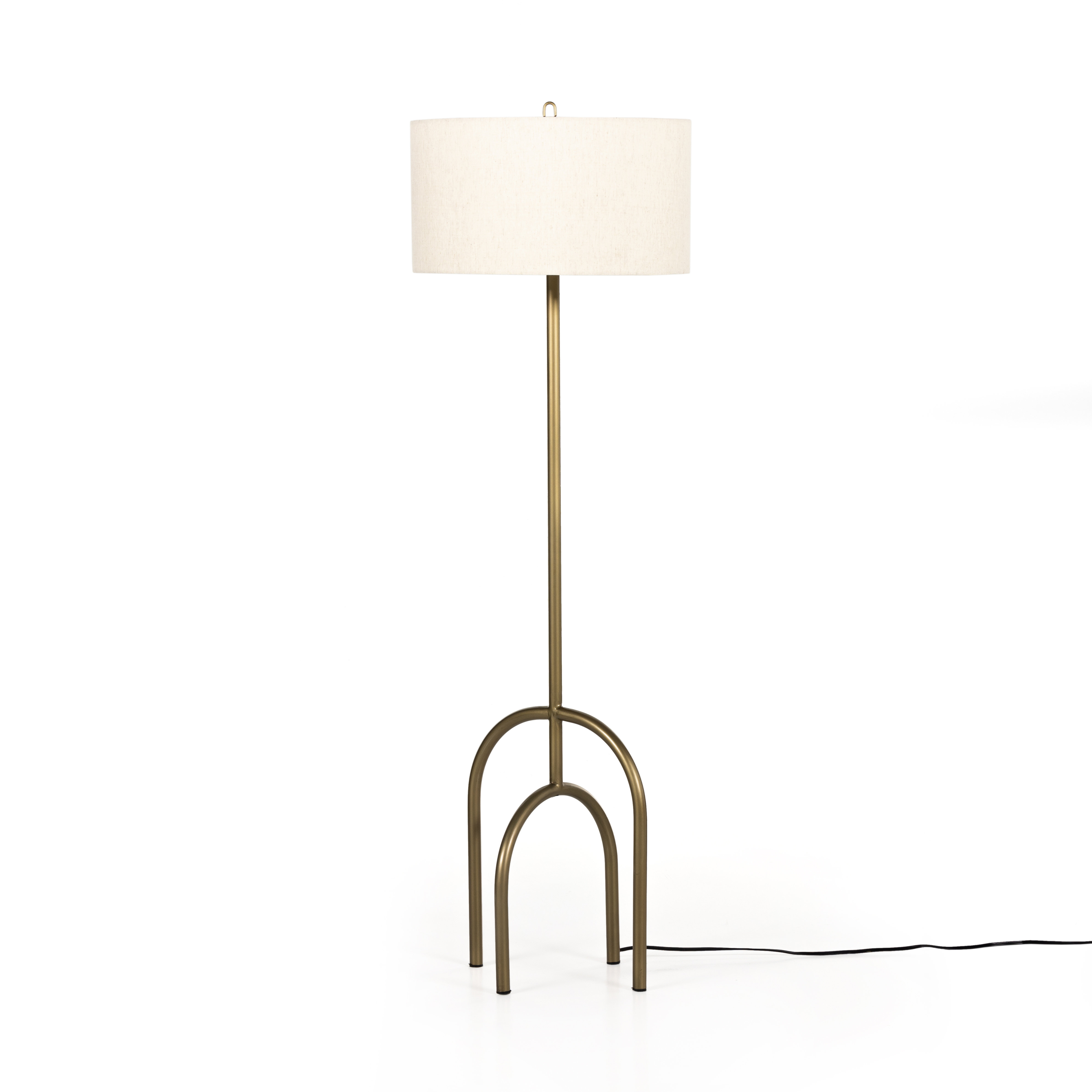 Willa Arlo Interiors Arrowood 63'' Antique Brass Arched/Arc Floor Lamp