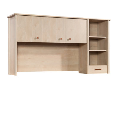 Bureau, finition brune et conception de panneau léger, rangement ouvert, tablettes réglables, compartiment de rangement caché, tiroir de rangement, pleine extension, accessibilité des câbles