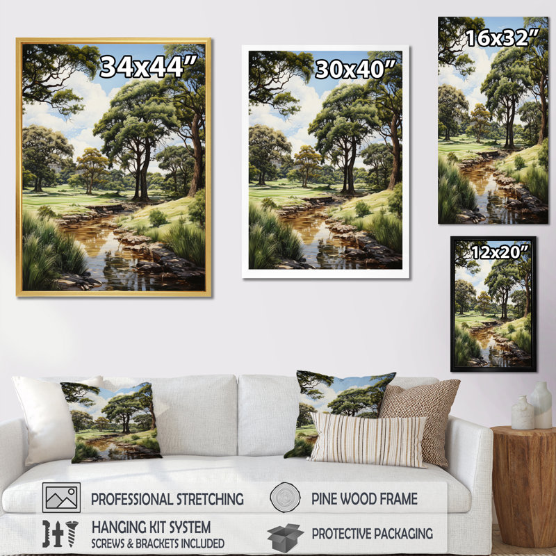 Zaruhi Golf Treelined Tangles, reproduction d'art sur toile, H 20 po x l 12 po x P 1 po, Noir