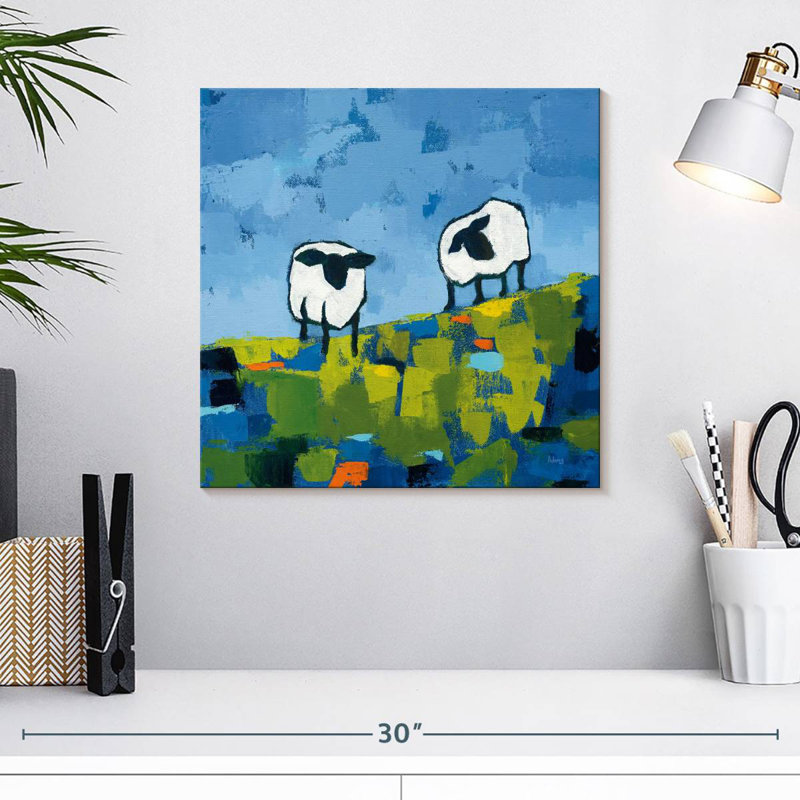Deux moutons, H 16 po x l 16 po