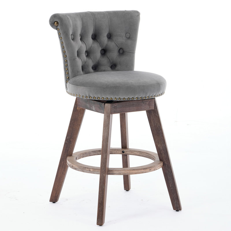 Tabouret de bar pivotant à 360 °, Gris