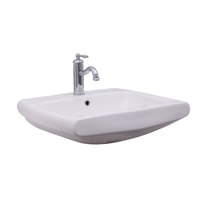 Barclay Ambrose 18.5'' White Vitreous China Rectangular Bathroom Sink with Overflow, Single