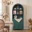 Bibliothèque moderne en bois arqué avec tablettes réglables et portes doubles-7218039