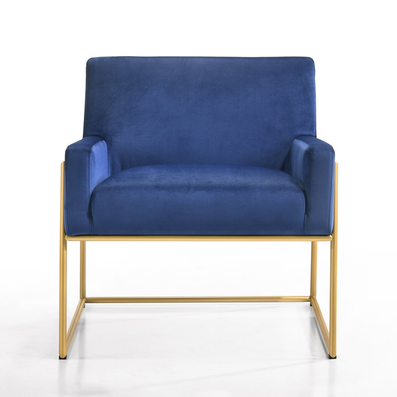 Fauteuil en polyester de 29,5 po Milano, Velours bleu