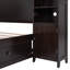 Lit en bois pleine grandeur avec tablette et armoire de rangement Finish-835457632