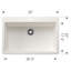 Liven SILGRANIT 33" L x 22" W Drop-In/Undermount Kitchen Sink-92284241