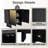 Modern Matte Black 2-Door Accent Cabinet with Gold Wire Mesh & Push-to-Open